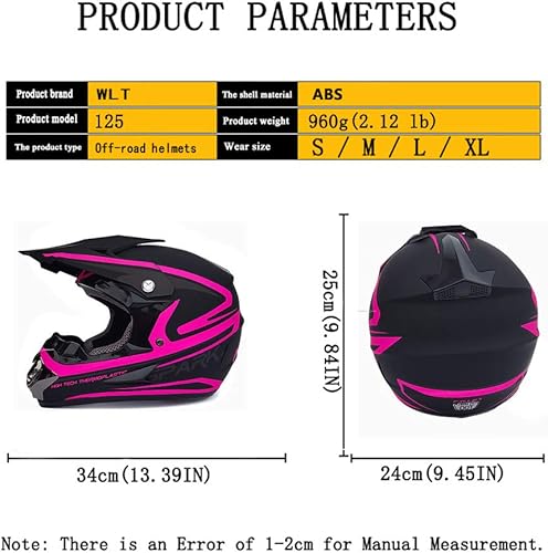 Miniatura 6 de Casco de motocross para adultos jóvenes, motocross, anticolisión, de cara completa, aprobado por DOT, BMX, descenso, todoterreno, casco de bicicleta