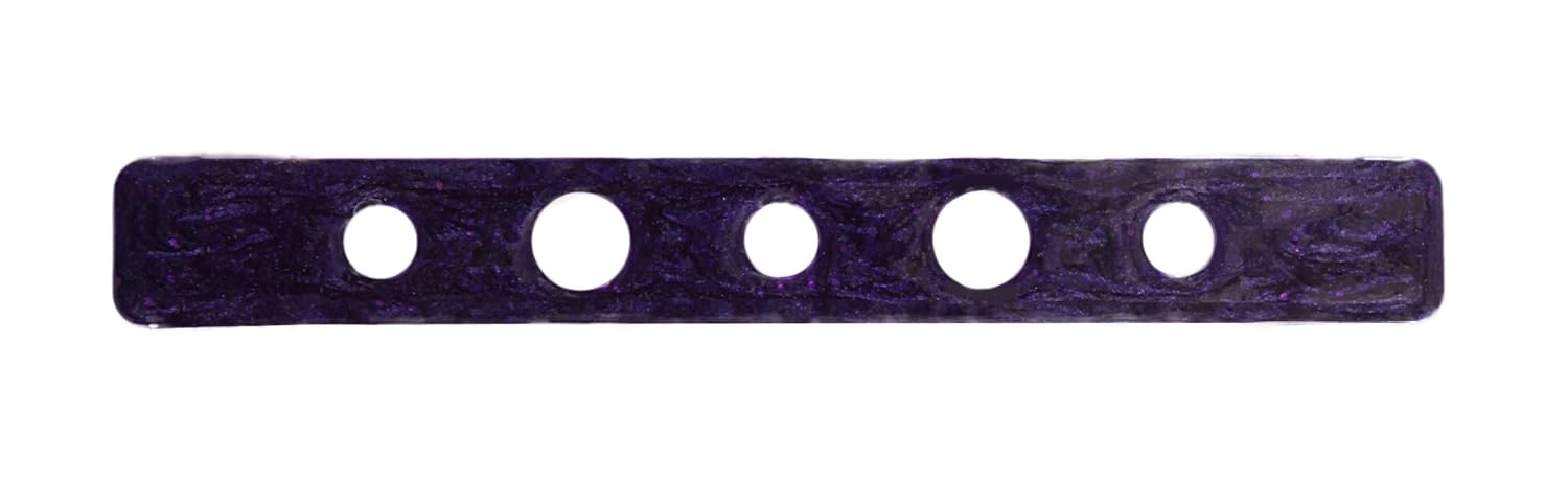Caravan Metal Automatic Tight Barrette Open Decorated by Hand with Purple Epoxy