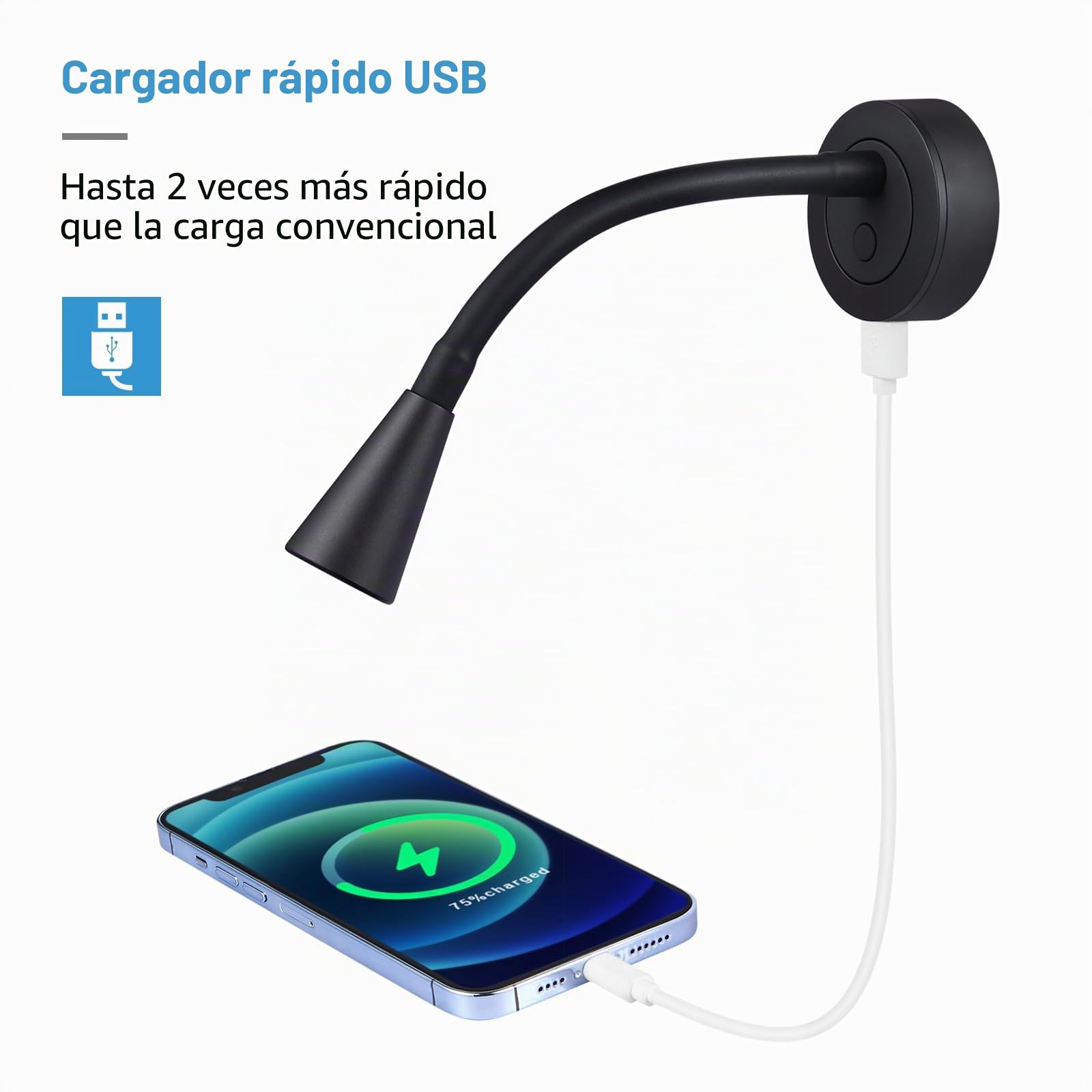 acegoo 2 x Lámpara de Lectura LED 12V Autocaravana Regulable Lámpara de Cama Cuello de Cisne Flexible 3200K DC 24V avec USB para Caravana Barco Camión Furgoneta Remolque Interior Montaje en Superficie