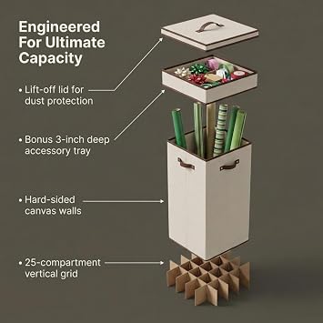 Household Essentials Gift Wrapping Paper Organizer