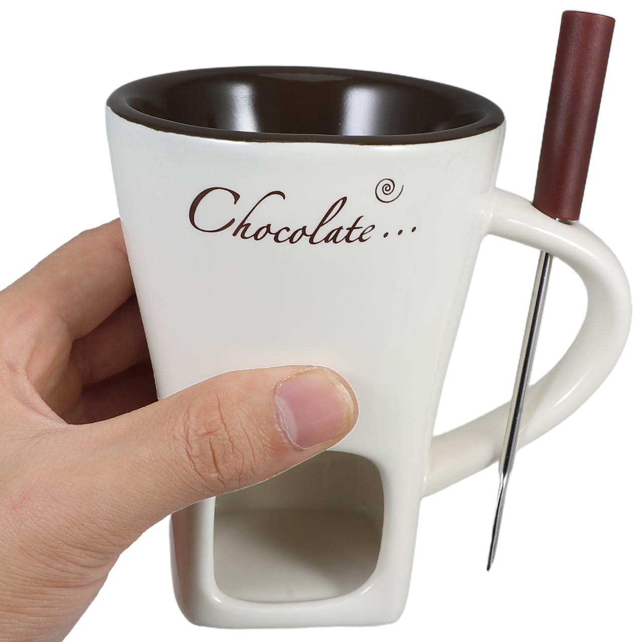 Garneck 2 Juegos Olla multifunción Hot Chocolate Taza Porcelana fundir Chocolate crisol de Fondue de Chocolate Mini Olla de Fondue Maceta Calentador de Queso cerámica