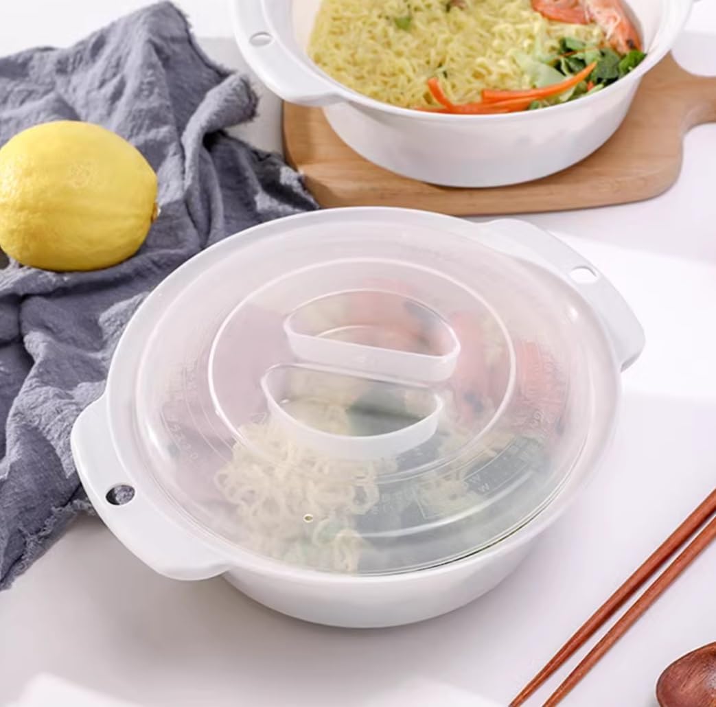 【日本製】 即席専用 鍋・丼いらず 電子レンジ調理器 ラーメン 野菜も一緒に 後片付けも簡単・ラクラク！