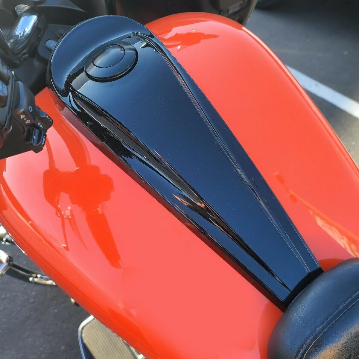 Glanz Schwarz Tank Dash Konsole Pop Up Tankdeckel Abdeckung Fit Für Harley Touring 2008-2023