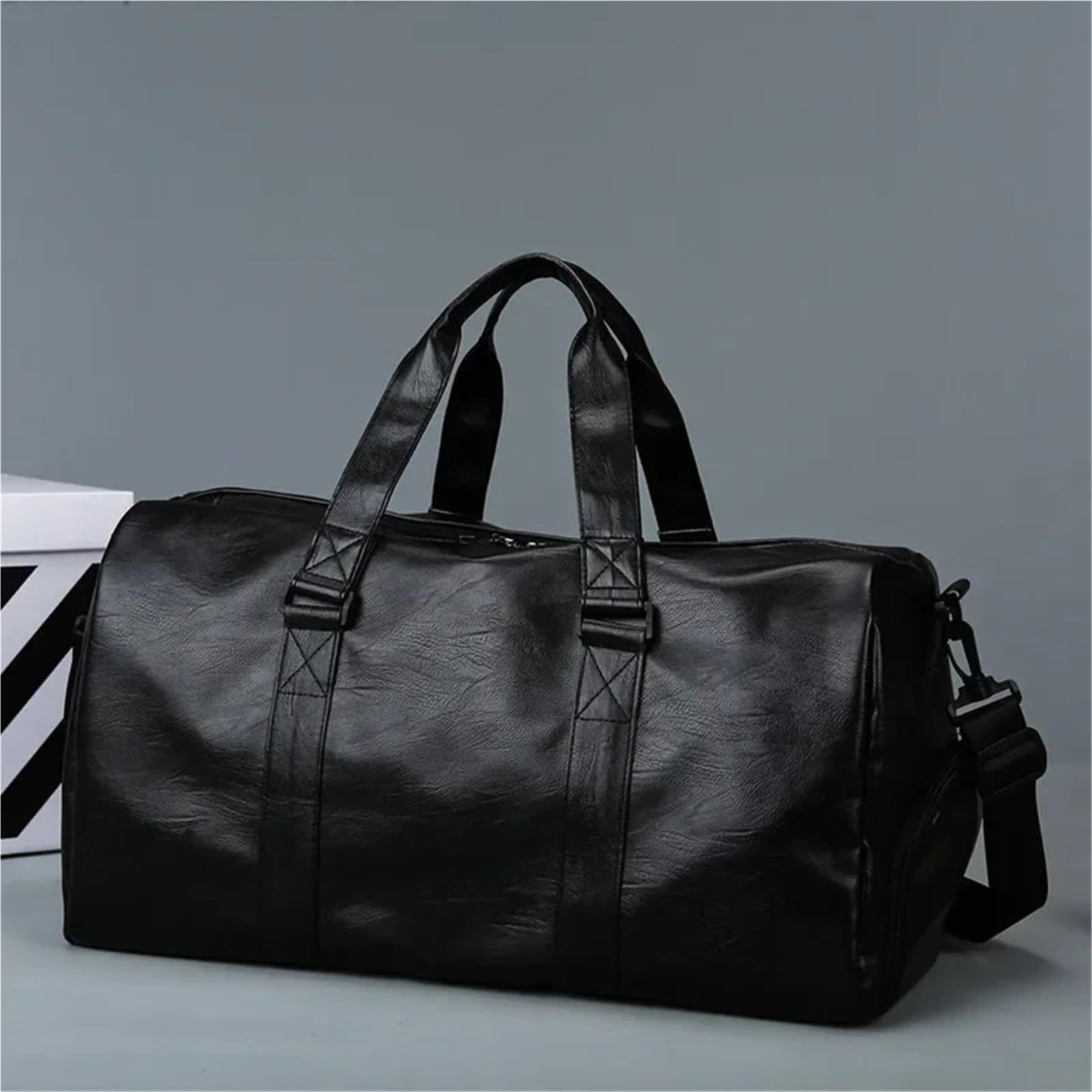 Große Leder-Fitness-Umhängetasche für Herren Große Kapazität Reise Schultertasche Männer Frauen Weiche Leder Handtasche Sport Fitness Tasche(Color 2)