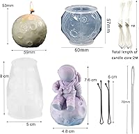 Vista 5 de Molde de astronauta y vela de luna 3D para hacer velas, jabones, molde de aromaterapia, molde de silicona para chocolate, caramelo de hielo