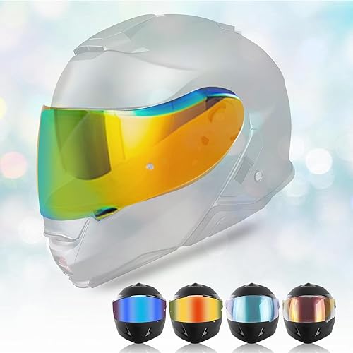 Visera de casco de viento de motocicleta, visera de casco resistente al viento, lente protectora de PC de cara completa para CNS-3 de repuesto UV