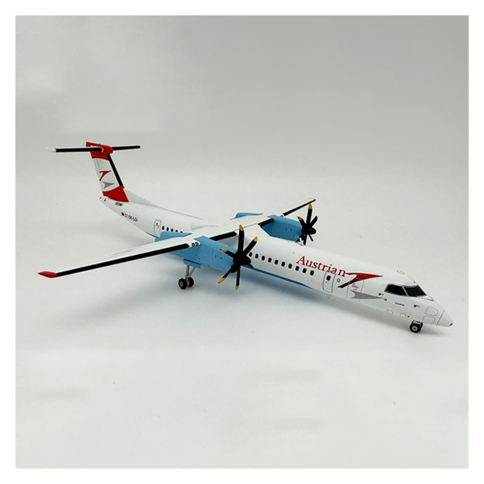 Vintage Classics samolot w skali 1:200 Dash 8 Q400 OE-LGI austriacki samolot samolot samolot odlewany stop metalowy Model z podstawą podwozie zabawka