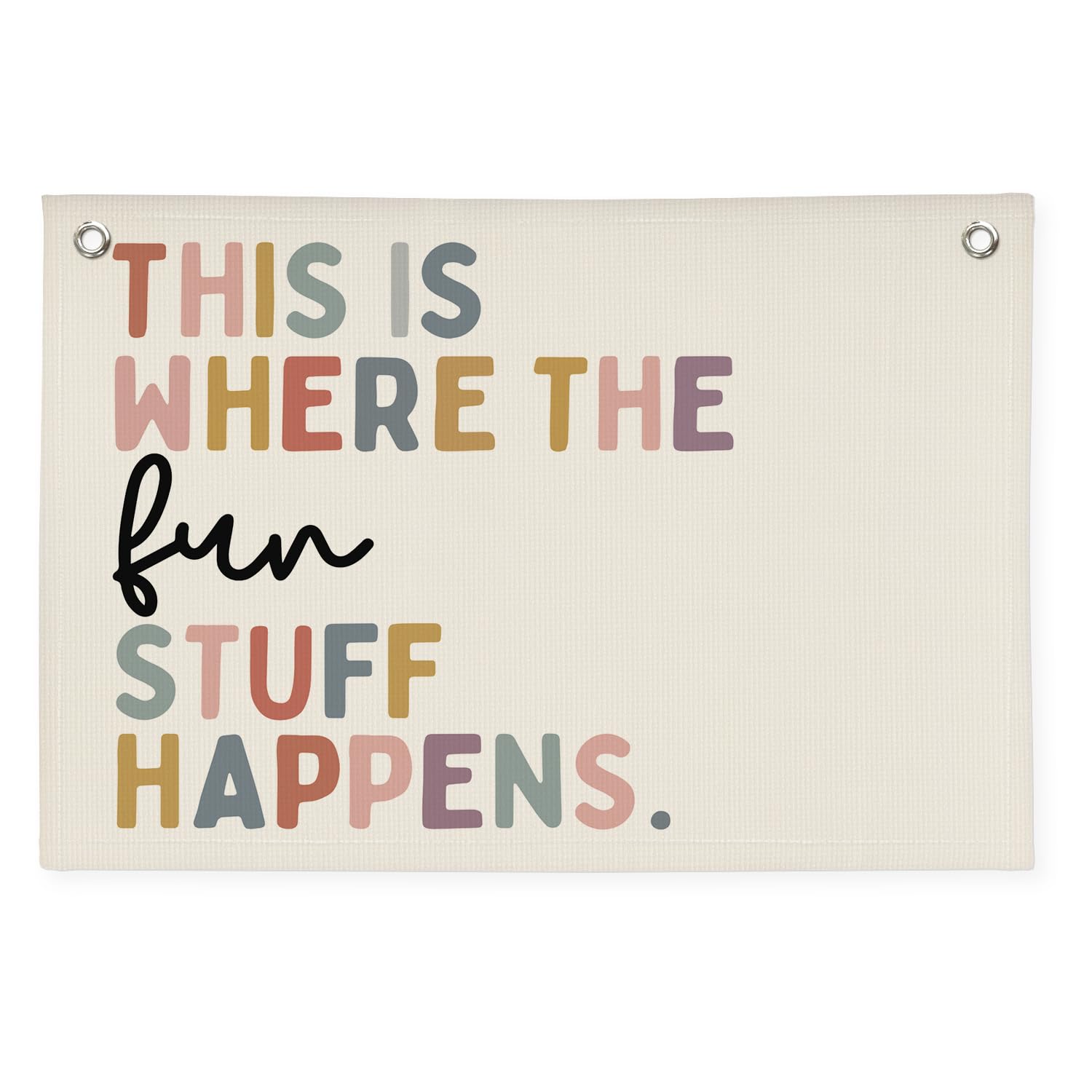 Boho Classroom Decor,Playroom Homeschool Kindergarten Door Decor，This is Where The Fun Stuff Happens, Nursery Kidroom Decor Banner Wall Hanging Flag,Classroom Must Haves Decorations，30x20,
