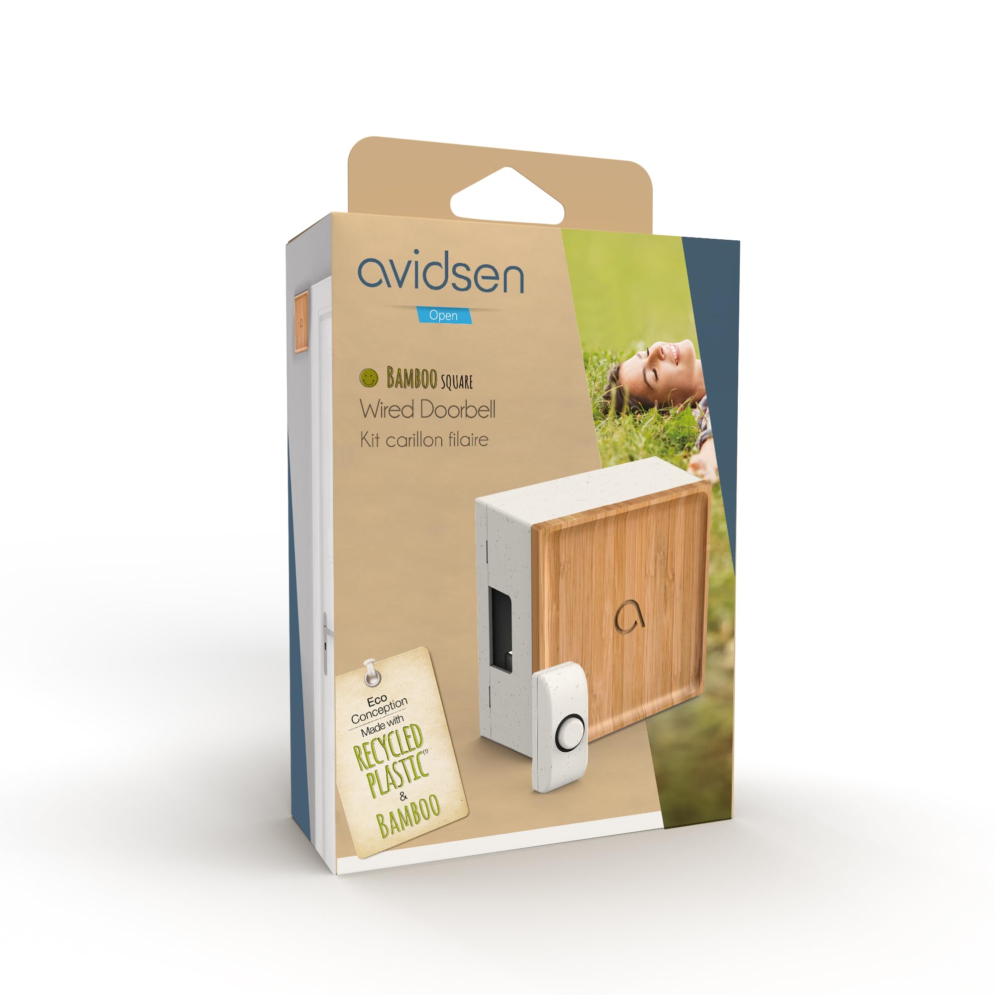 Avidsen - Avidsen ekologicznie zaprojektowany dzwonek przewodowy Bamboo - 102506 -