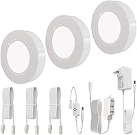 Vista 7 de Kit de luces LED de disco con cable, luces regulables debajo del gabinete, carcasa de aluminio con interruptor táctil, paquete de 6 unidades de 18 W