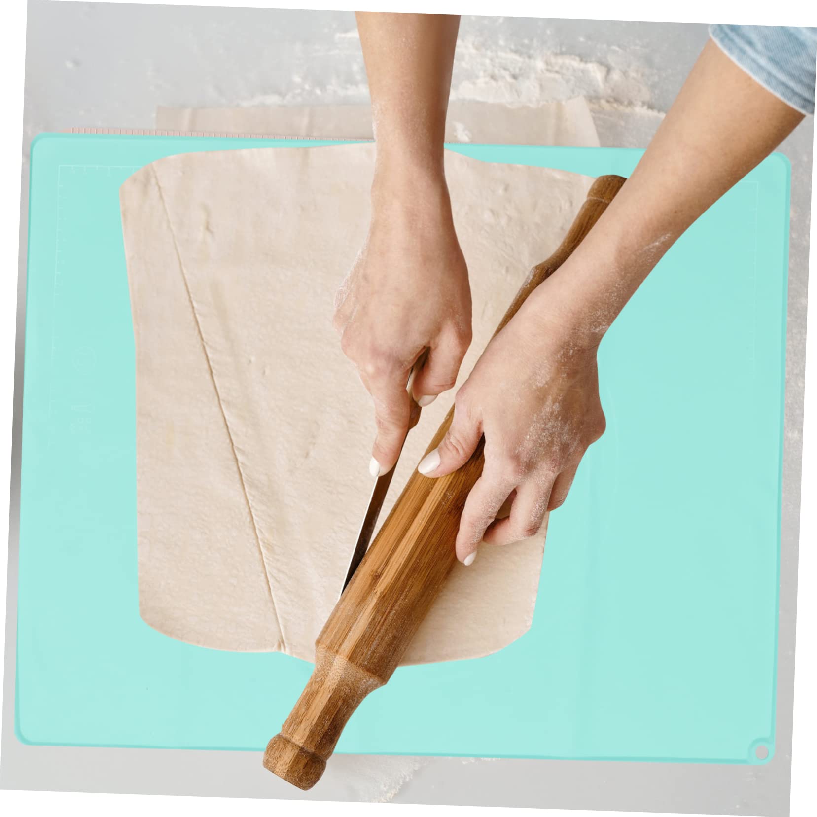 Tapete de Silicona para Repostería Verde, Antideslizante y Antiadherente