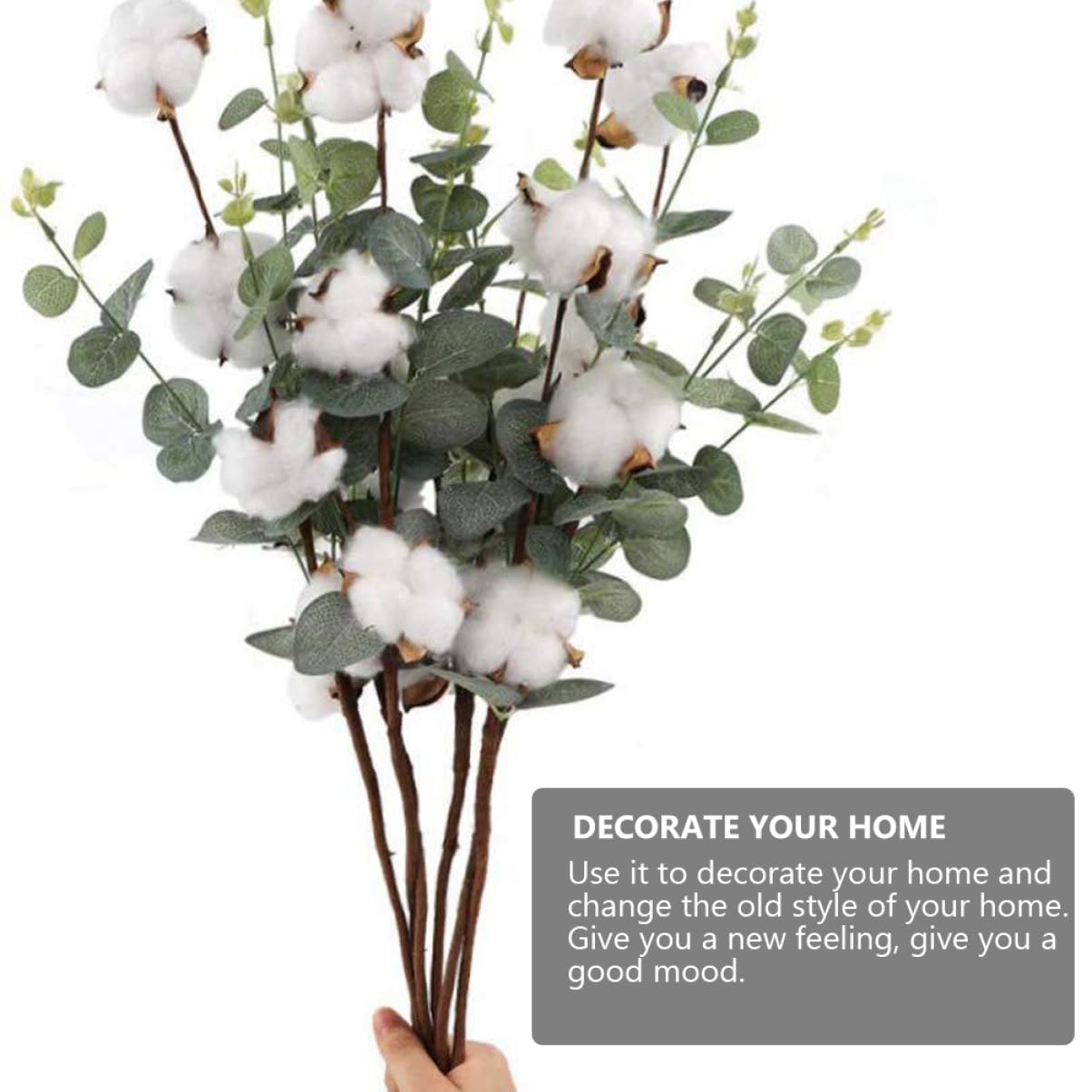 VALICLUD Künstliche Blume Eukalyptus 3 Stück aus Seidenblumen | Wohnzimmer und Schlafzimmer, Naturgetreue Deko für Arrangement und Vase