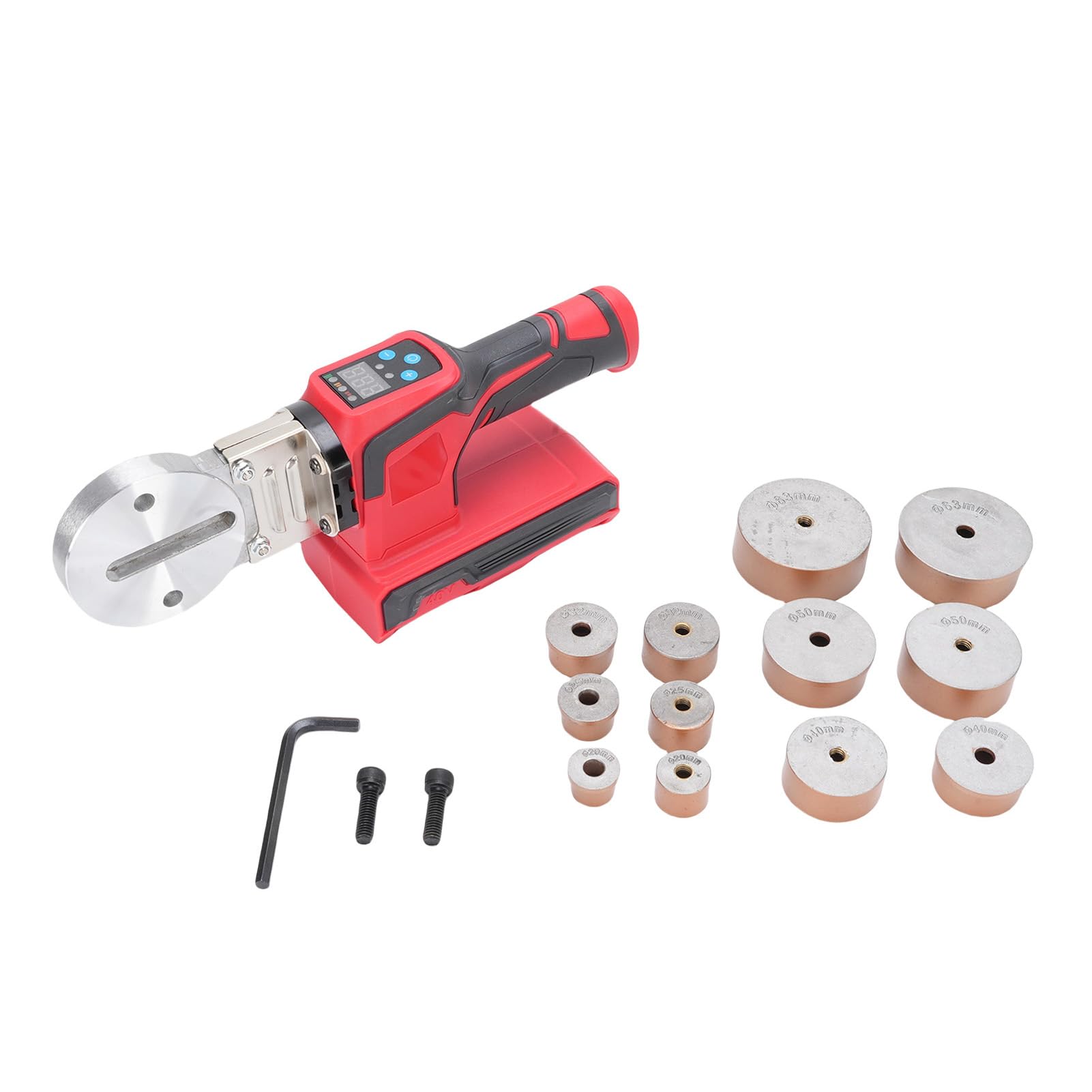 Eujgoov Kit de Fusión de Zócalo para Máquina de Soldadura de Tubos de Plástico con Cortador | Recuperación rápida de calentamiento, juego completo de matrices de 0,79-2,48 pulgadas, herramienta para cortar tuberías,