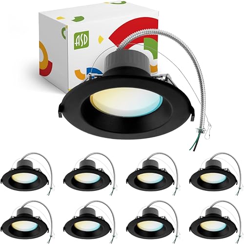 Miniatura 9 de ASD Downlight LED comercial sin lata de 6 pulgadas, iluminación ajustable de 101522 W, lámpara de techo empotrable regulable, 5 temperaturas de