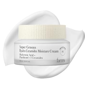 Farm Rx Super Greens Hyalru Ceramides Moisture Cream 3fl oz - Rich Moisturizer, Strengthen Moisture Barrier, Deep Hydration. Korean Skin Care. Hyaluronic Acid, Panthenol, Vegan.