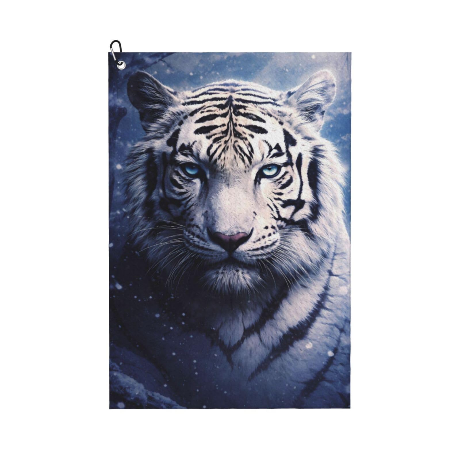 Oudrspo Majestic White Tiger Multi-Functional Golf Towel | Absorbent Quick Drying 16x24in