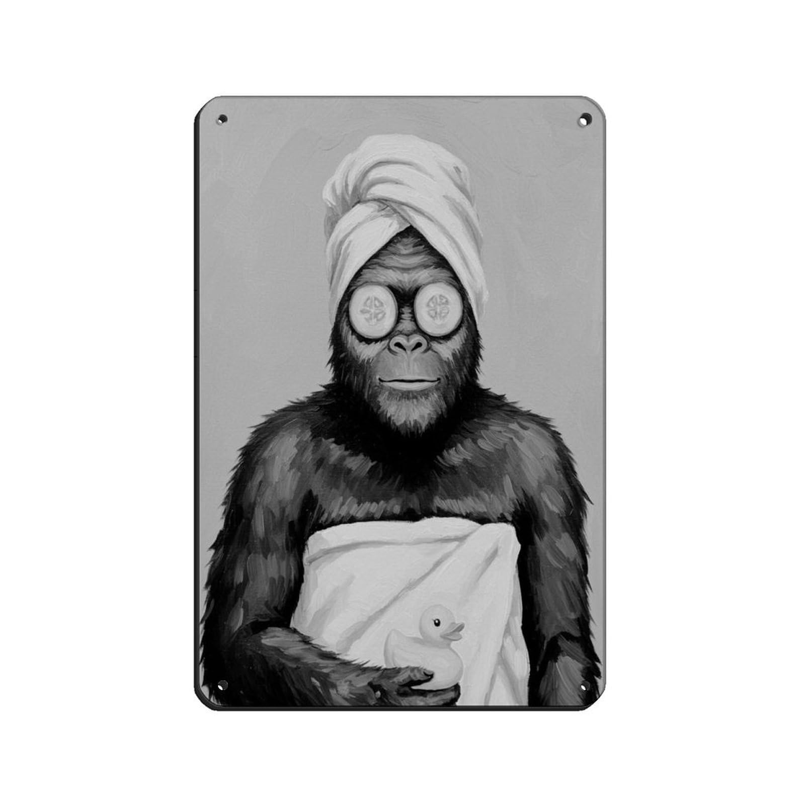 Bathroom Spa Art, Bigfoot Art Retro Poster Metal Tin Sign Chic Art Retro Iron Painting Bar People Cave Cafe Family Garage Poster Wall Decoration 8x12inch(20x30cm)