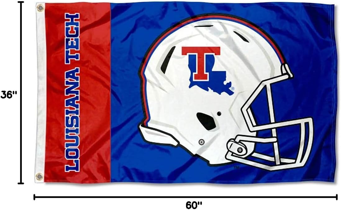 Louisiana Tech Bulldogs Football Helmet Flag - Image 8