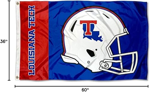 Miniatura 8 de College Flags & Banners Co. Louisiana Tech Bulldogs - Casco de fútbol americano