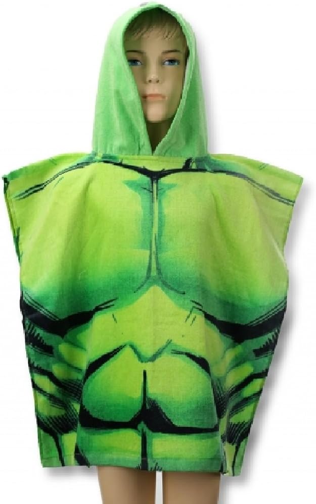 Kids Green Avengers Hulk Hooded Swim/Beach Towel Poncho