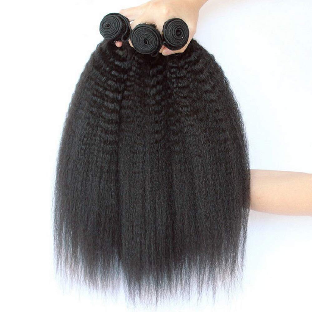 Tissage Naturel Cheveux Humain Kinky Straight Yaki Raide 101214 Pouces