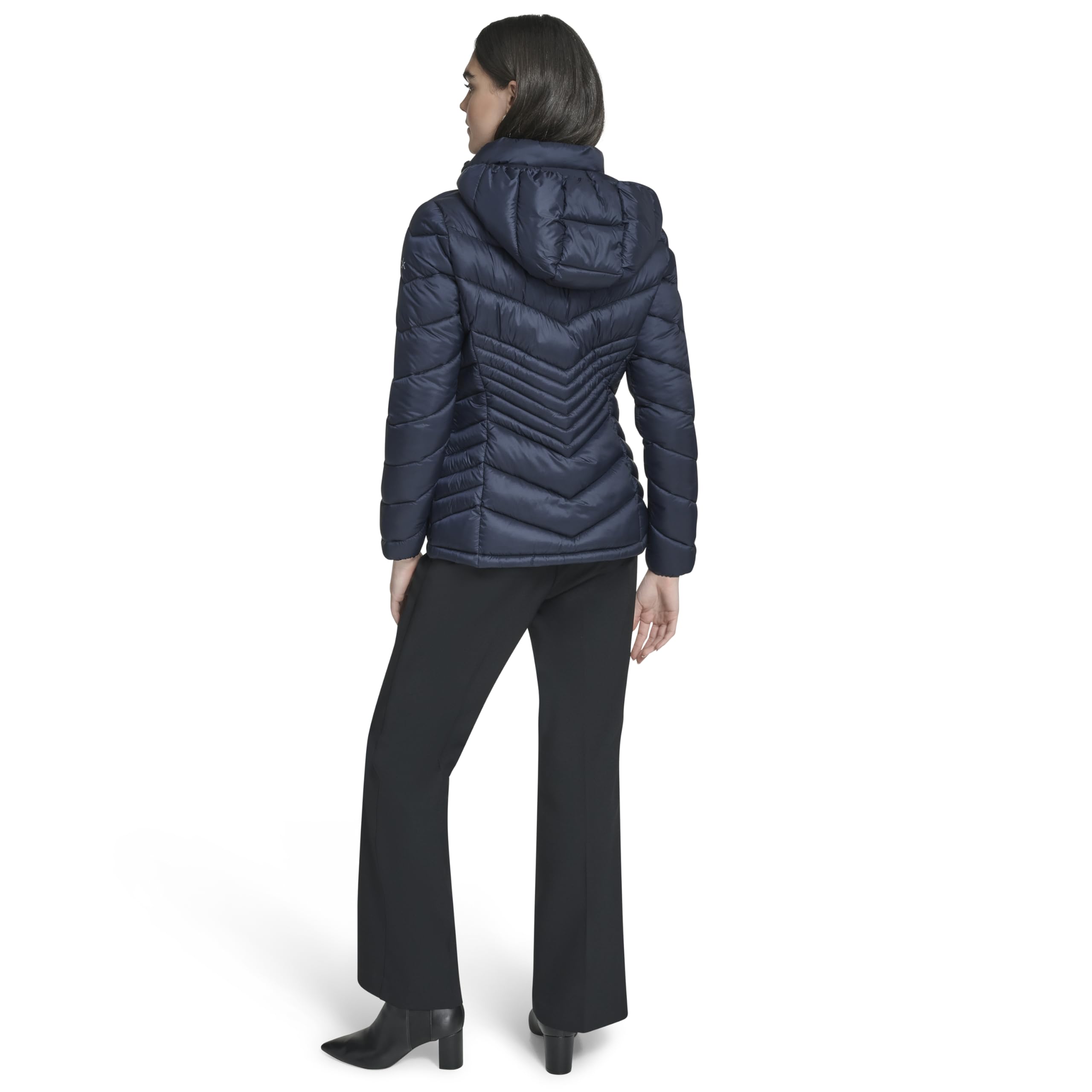 Calvin Klein Lightweight Quilted Hooded Puffer Coat – Stretch Winter Jacket With Pockets Parka Donna (Pacco da 1)