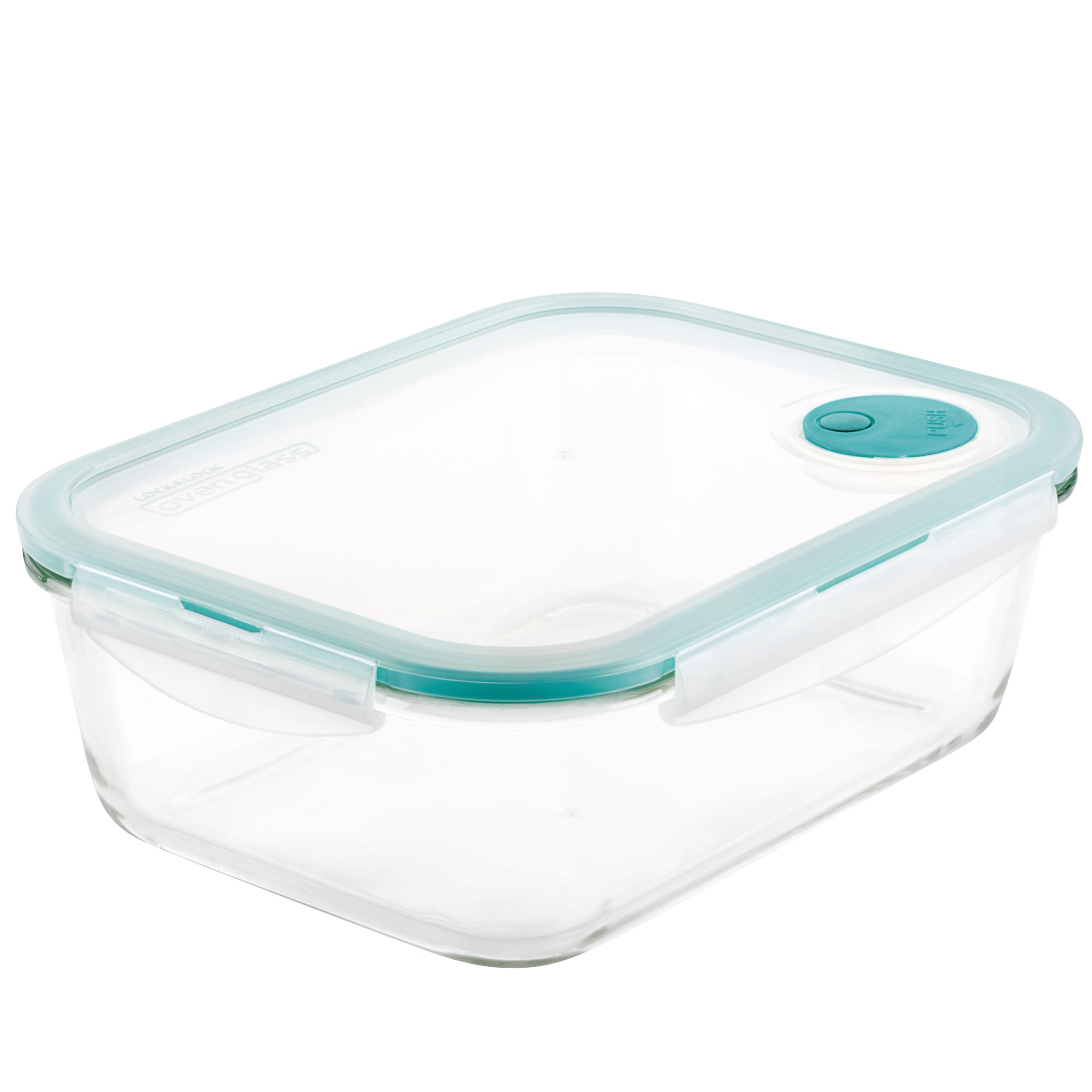 Ovenglass Heat-Resistant Glass Rectangular Food Storage Container with Steam Vent, 67.6 o…
