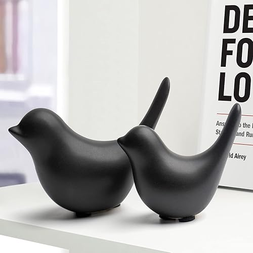 Vista 26 de Notakia Estatuas de pájaros plateados, decoración del hogar, adornos decorativos de estilo moderno para decoración de mesa plateada, sala de estar