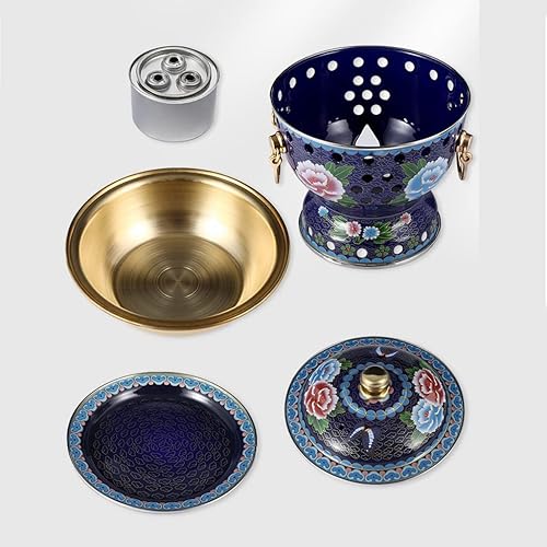 Miniatura 3 de Olla de cobre pequeña de una sola persona Old Beijing Olla caliente de vaca pequeña gorda china tradicional Cloisonne Hot Pot Comercial Alcohol