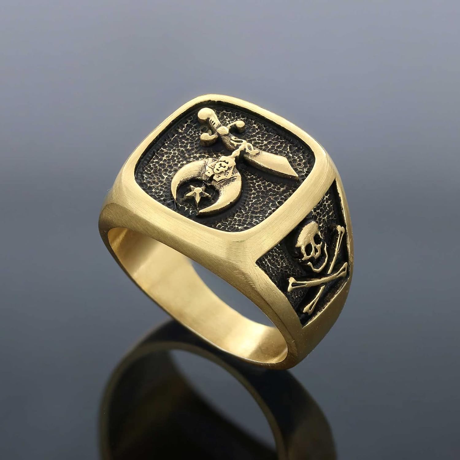 Shriners Masonic Ring, Shriner Mason Ring, Mortality Signet Ring, Master Mason Ring, Fraternity Ring, Freemasonry Statement Ring