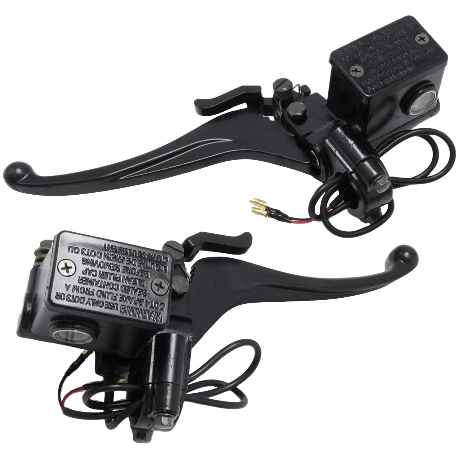 Hoypeyfiy CNC-gefräster Bremshebel aus Aluminiumlegierung, 22 mm Universal-Brems-/Kupplungshebel für Motorräder, links/rechts mit Edelstahlrolle