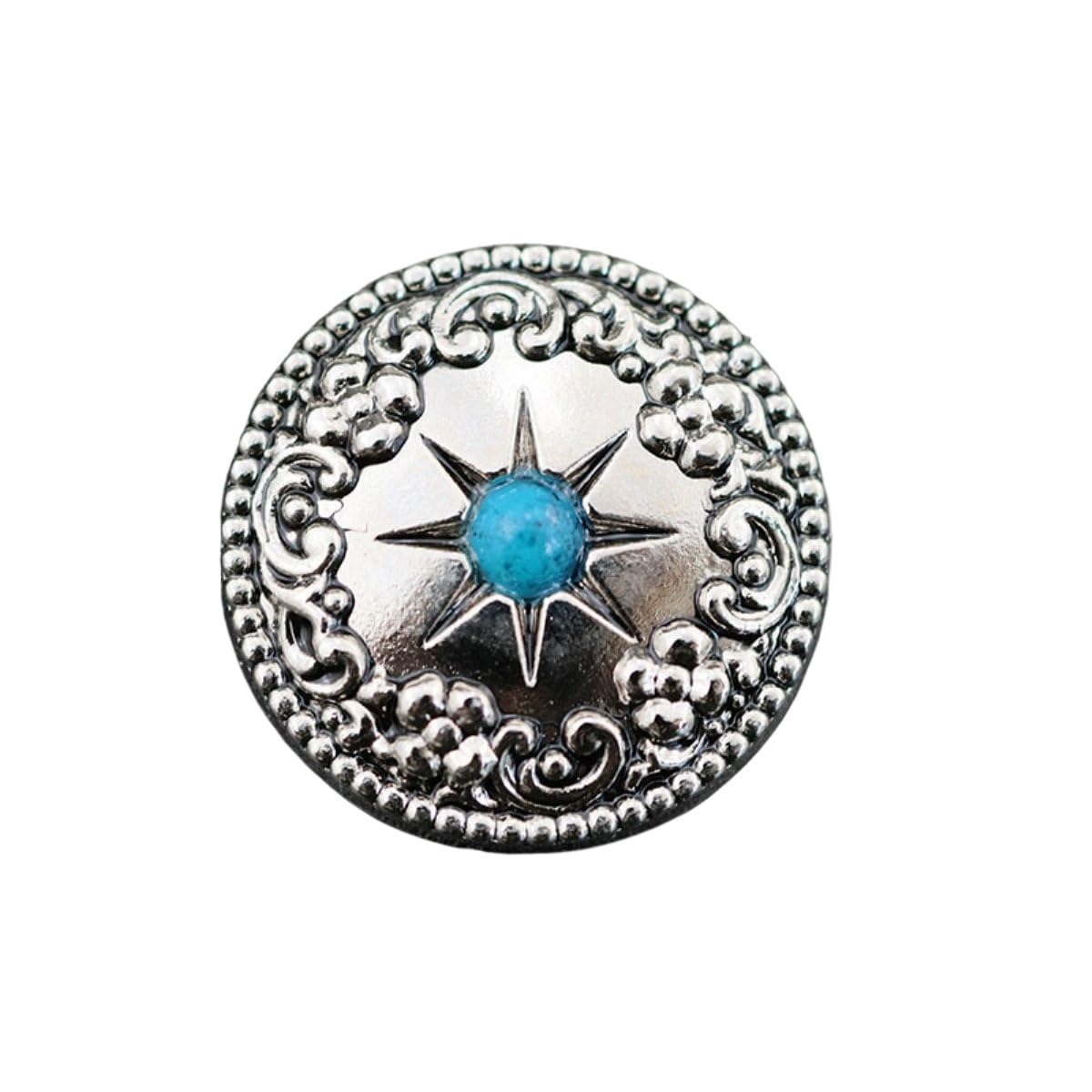 ROCKPOEM 12pcs Imitation Turquoise Buckles, Decorative Screw Back Buttons, Western Style Leather Conchos, Vintage Wallet Repair Supplies, DIY Leathercraft Accessories, Sewing Bags