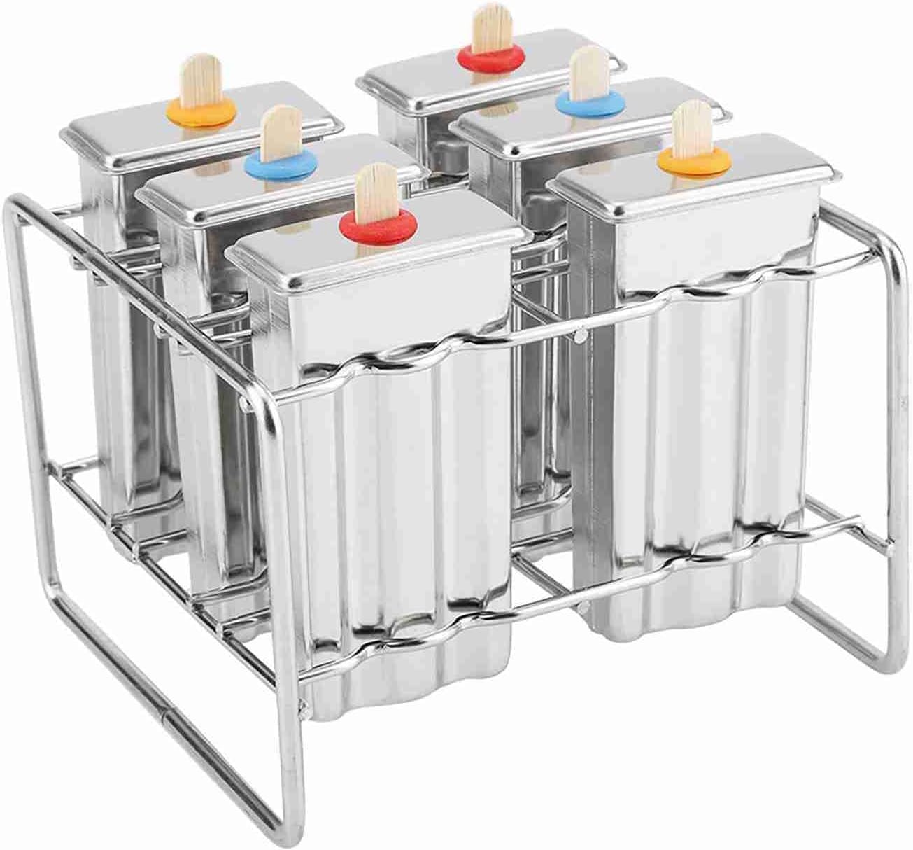 Stainless Steel Mold Ice Cream Industrial Home Kitchen DIY Ice Pop Mould Maker Tool (Flat Head Double Slot)