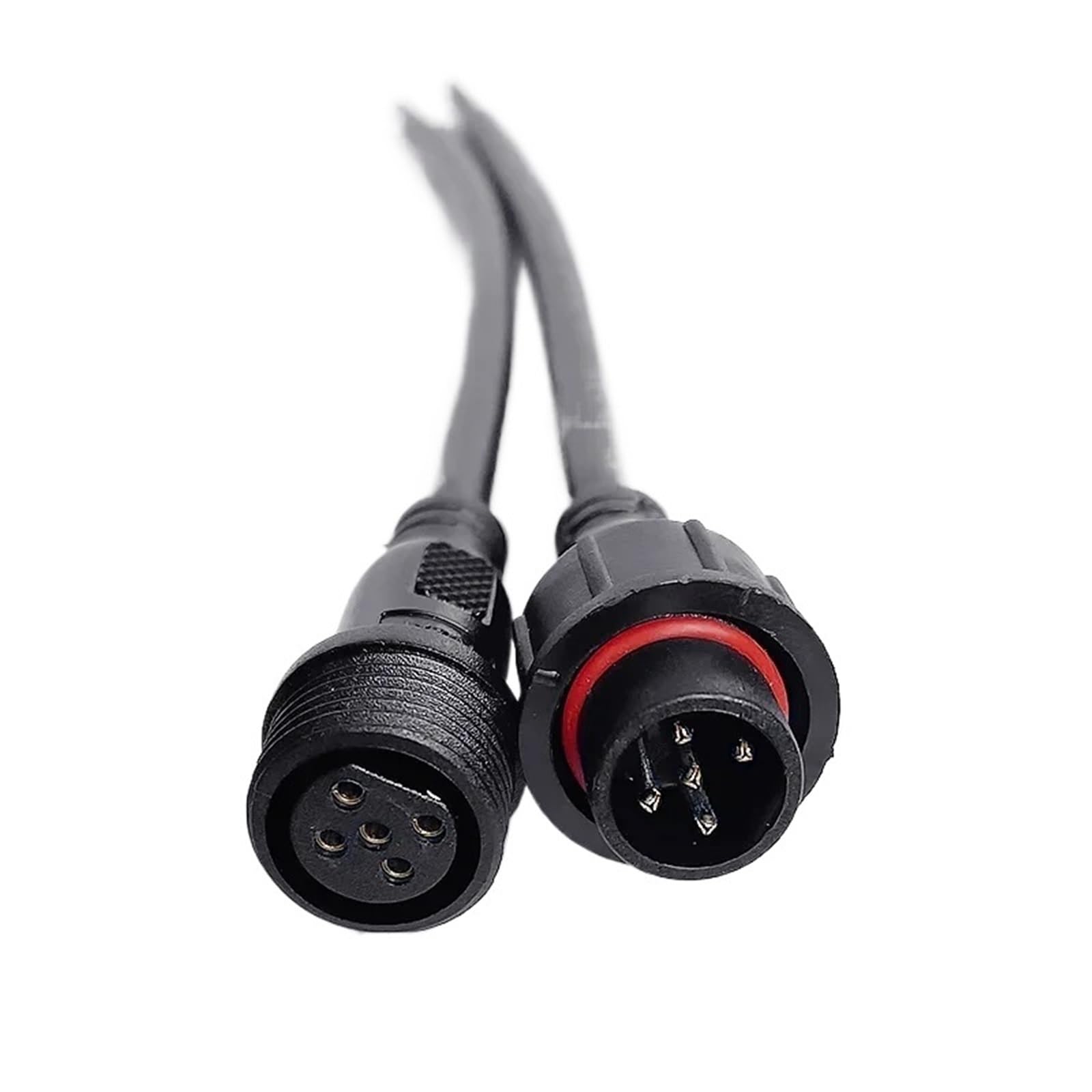 5/20 szt. M16 wodoodporny 2 3 4 5 szpilek IP65 drut do taśm LED męski i żeński podnośnik 22 mm nakrętka złącze drutu 20 cm OD 6 mm (męskie i żeńskie, 5 sztuk, 5 szt.)
