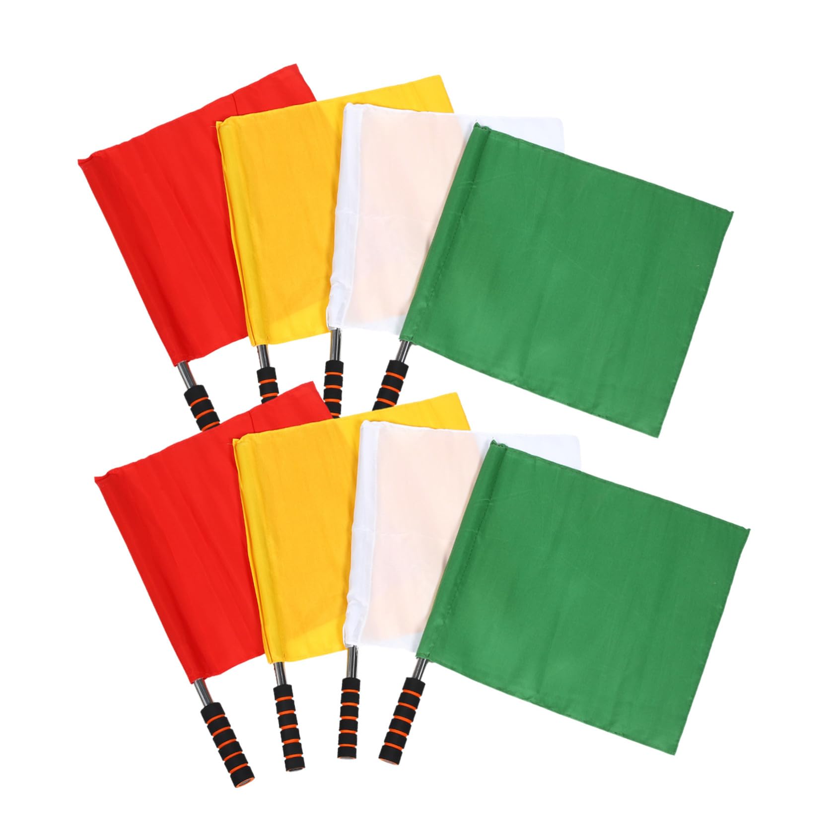 Anneome 8 Piezas Banderas de Árbitro para Fútbol con Mango de Acero Inoxidable Señalización Visible Rojo y Verde para Entrenamiento Atlético y Competición Deportiva