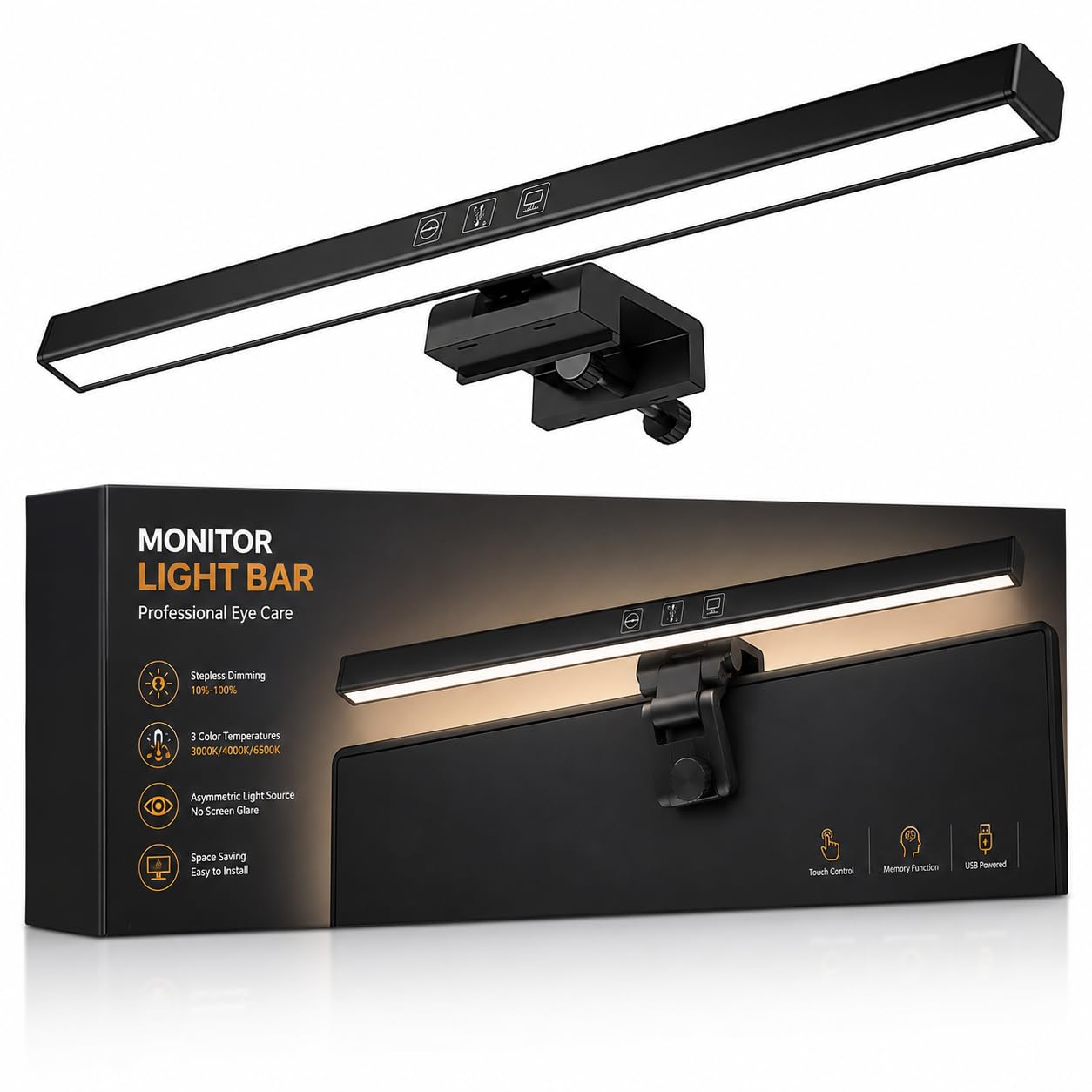ScreenBar Monitor Light | USB Powered Computer Screen Light with Touch Control, Adjustable Brightness, 3 Color Modes, Auto-Off Timer, Flicker-Free Anti-Glare LED Lamp for Office, Study & Gaming-image-7