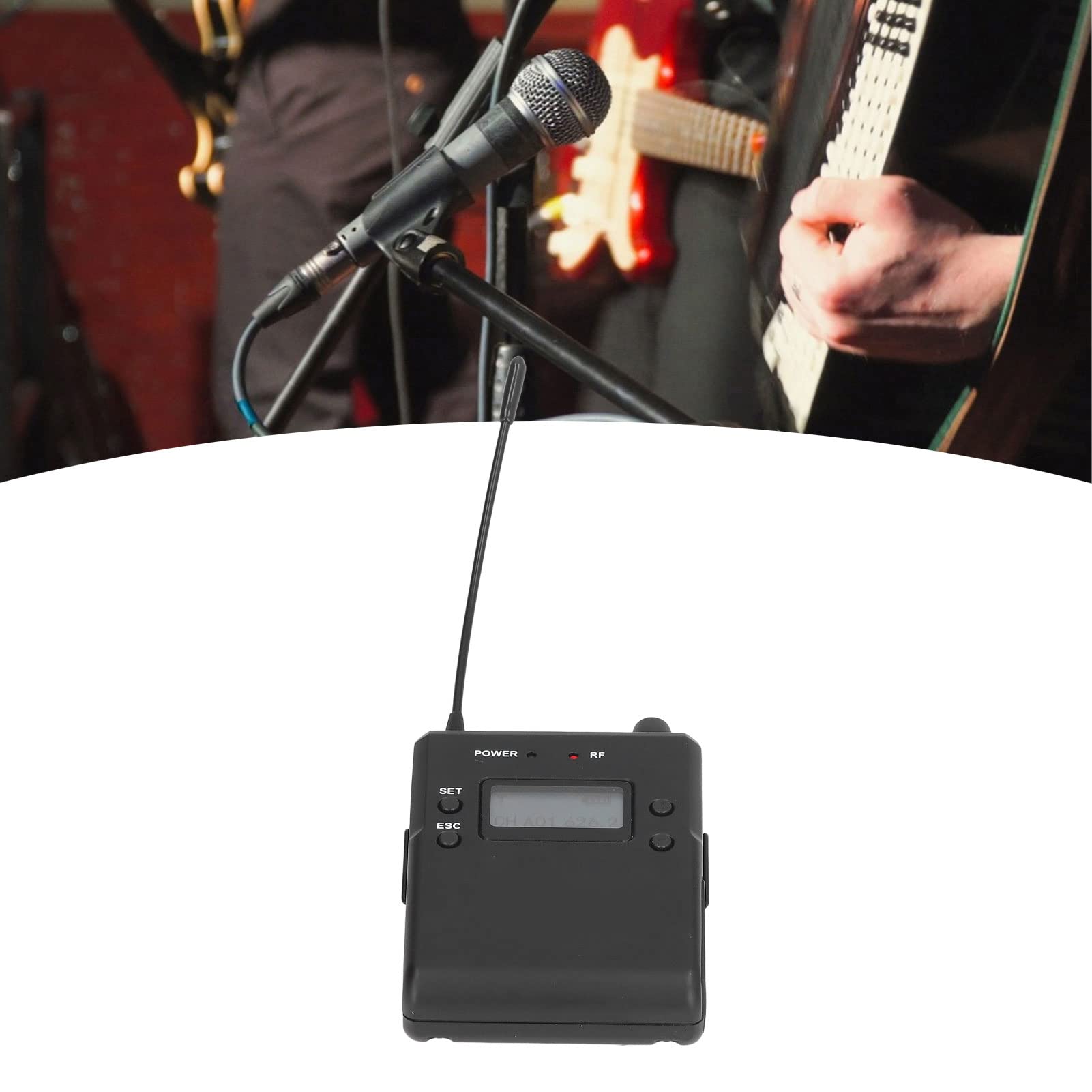 Récepteur de Système de Retour D'oreille Bodypack pour Écouteurs Sans Fil S3, 626 à 662MHz, Sortie Stéréo 3,5MM, Système de Retour D'oreille Sans Fil pour Les Spectacles Sur Scène, Groupe de Musique
