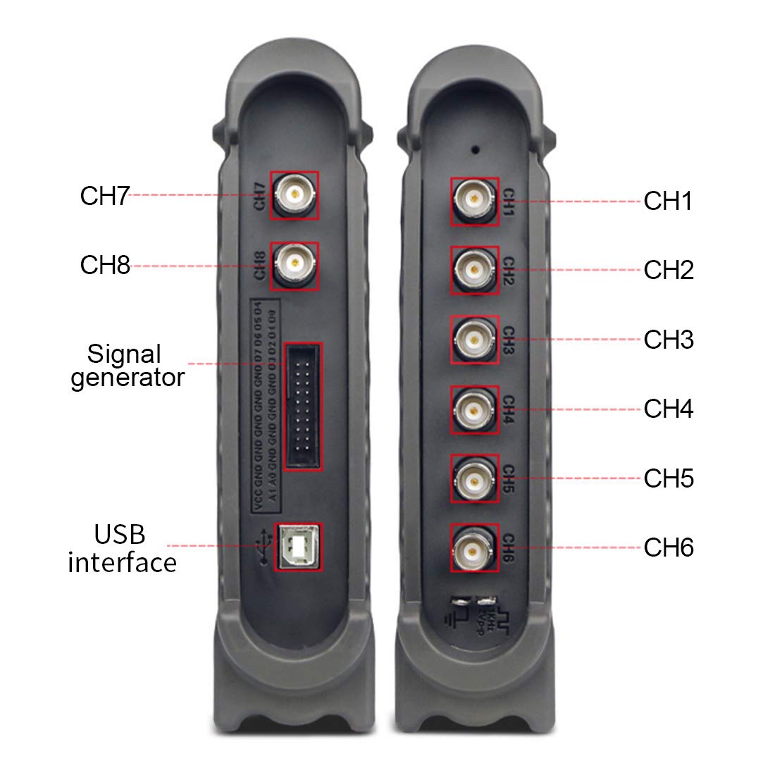 Oscilloscopio per PC diagnostico automobilistico 1008C 8CH 2.4MSa / s, USB 2.0 400V (picco AC DC) Oscilloscopio a memoria digitale/Generatore di programmi 100K Ambito diagnostico automobilistico