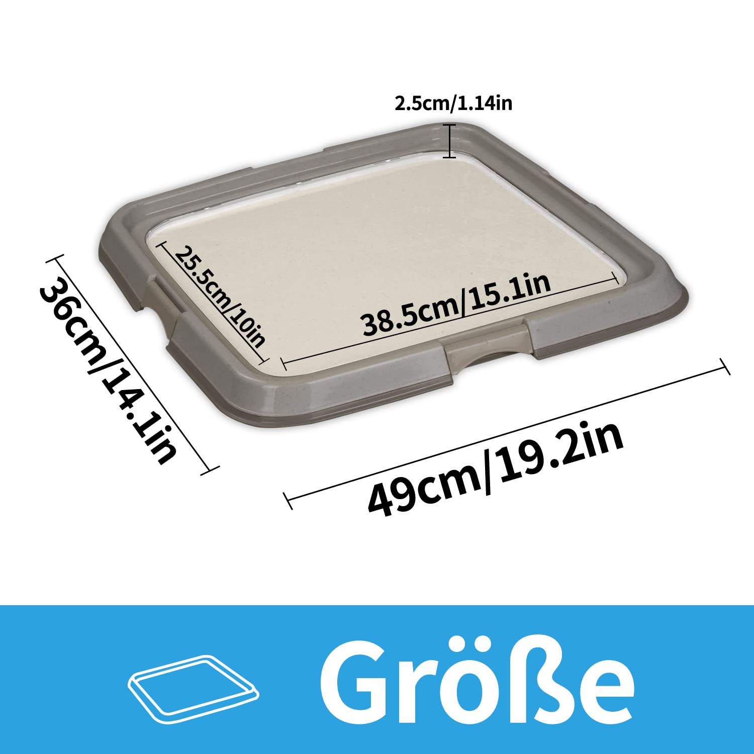 PAWISE Hundetoilette für den Innenbereich, Welpen-Trainingspads, Hundetöpfchen-Tablett, tragbares Untersetzer für Haustiere, Hundeklo für Katzen, 49 x 36 cm