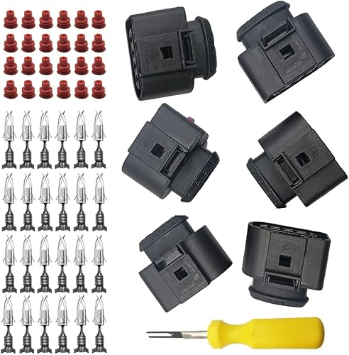 Meyffon Kit de reparación de conector de bobina de encendido 6 uds. Cableado de enchufe Wherramienta para Audi VW reemplazar 4B0 973 724 4B0973724