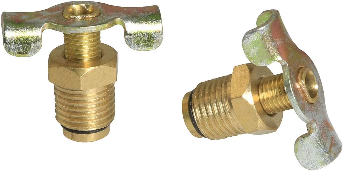 TAODAN 2PCS 1/4 Brass Air Hose Fitting Air Compressor Blowdown Valve NPT Male External Drain Cock Drain Switch With Handle