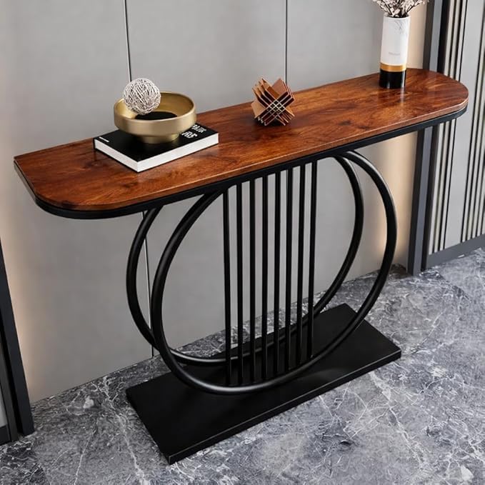 Image of Brown Art SHOPPEE Luxury Living Room Modern Slate Console Table Hallway Narrow Side Table Entrance Coffee Table Home Furniture Coffee Console Tables for Living Room & Corridor Hallway (Brown & Black)