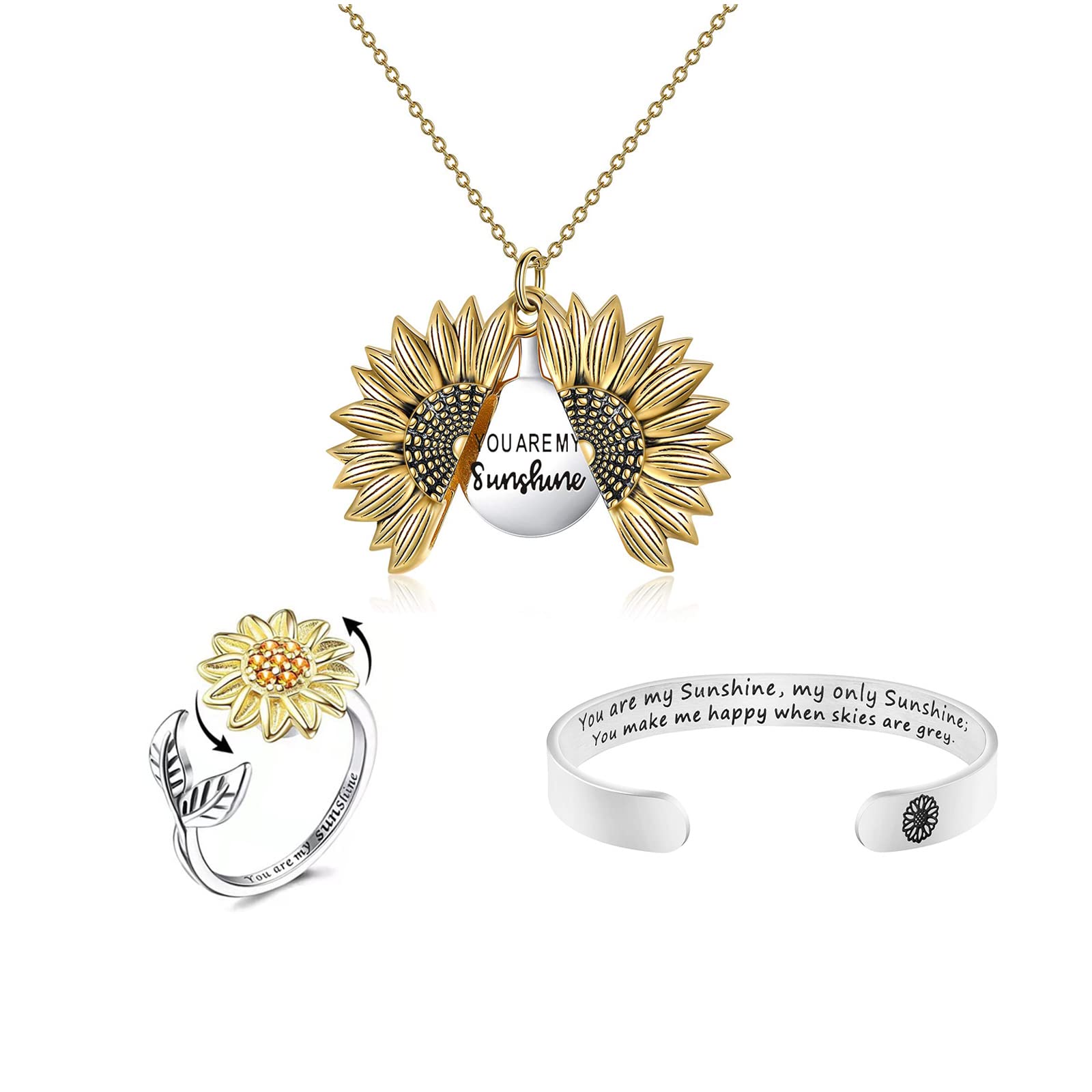 You Are My Sunshine Gifts - You Are My Sunshine Necklace Pendant Sunflower Rings U Are My Sunshine B