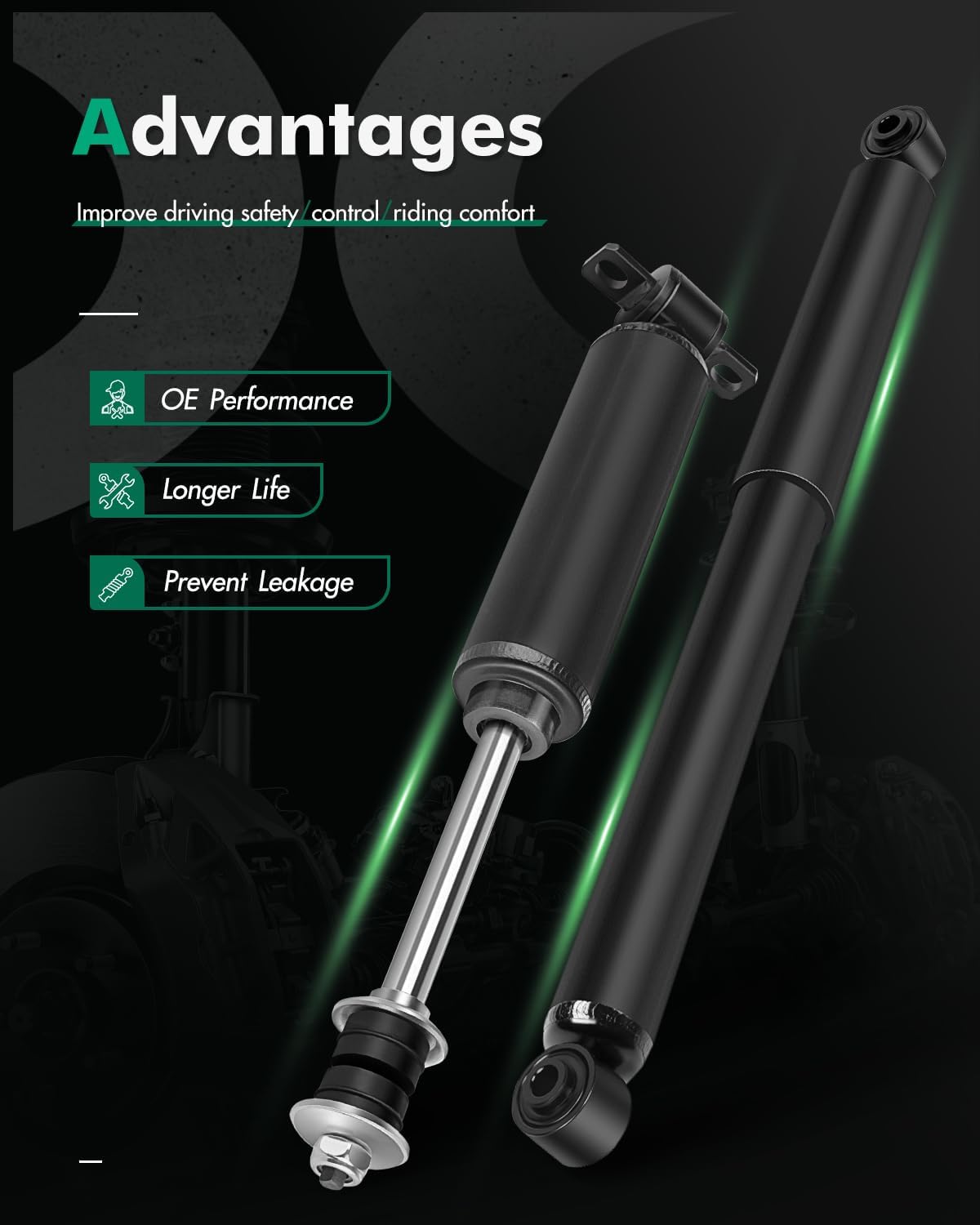 Front & Rear Shock Absorbers, SCITOO Shocks Assemblies Kit fit for Auto Shocks 96-02 For Chevrolet Express/GMC Savana 1500,95-00 For Chevrolet Tahoe/GMC Yukon,344273 34762