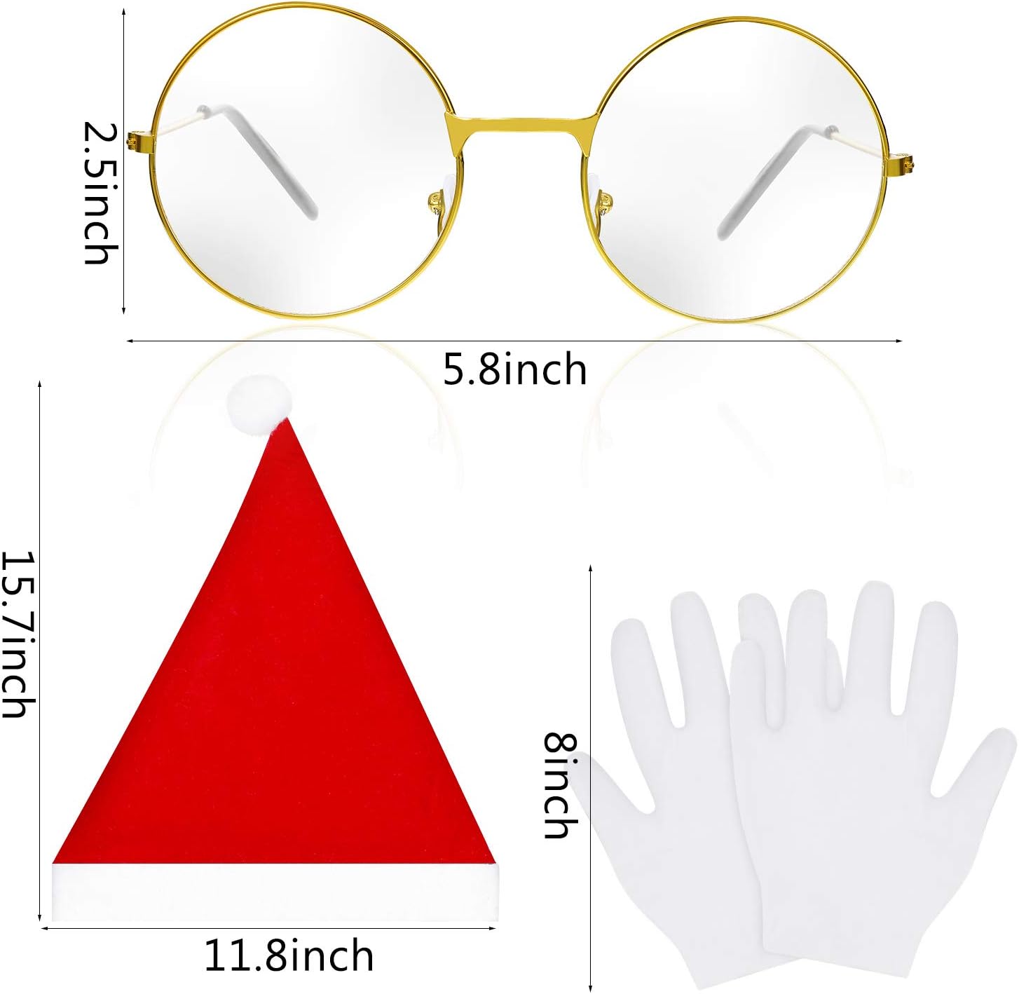 WILLBOND Santa Costume Accessories 5 Pcs Christmas Set Include Santa Wig Beard Hat Glasses and Gloves for Men Women Cosplay Party - Image 2