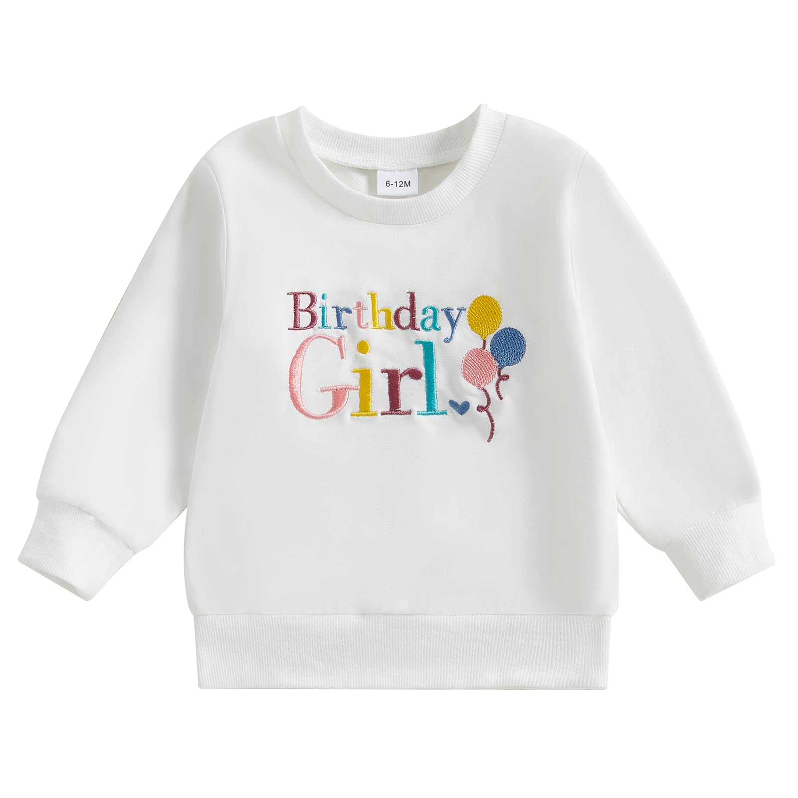GINEVSAL Kids Girl Boy Birthday Sweatshirt Letter Embroidery Long Sleeve Pullover Autumn Top Toddler Fall Clothes Outfit (Multicolor, 3-4 Years)