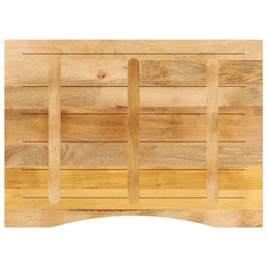 Massivholz Schreibtischplatte mit Ausschnitt Mango 110x80x2,5cm für Büro- und Esstische aus robustem Mangoholz