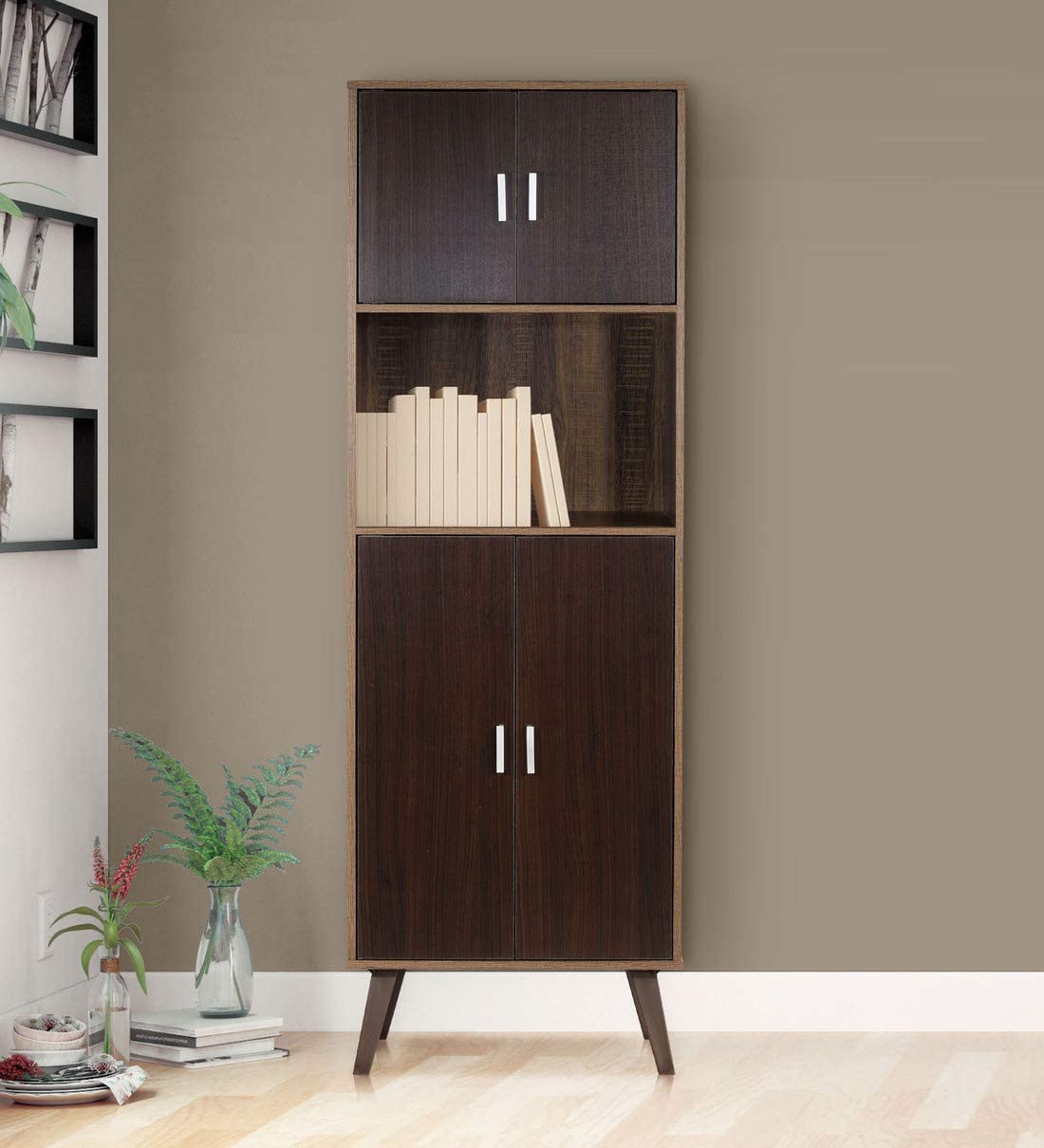 Mintwud Pepperfry Bookshelf Mokuzai Color Oak Finish Book Shelf