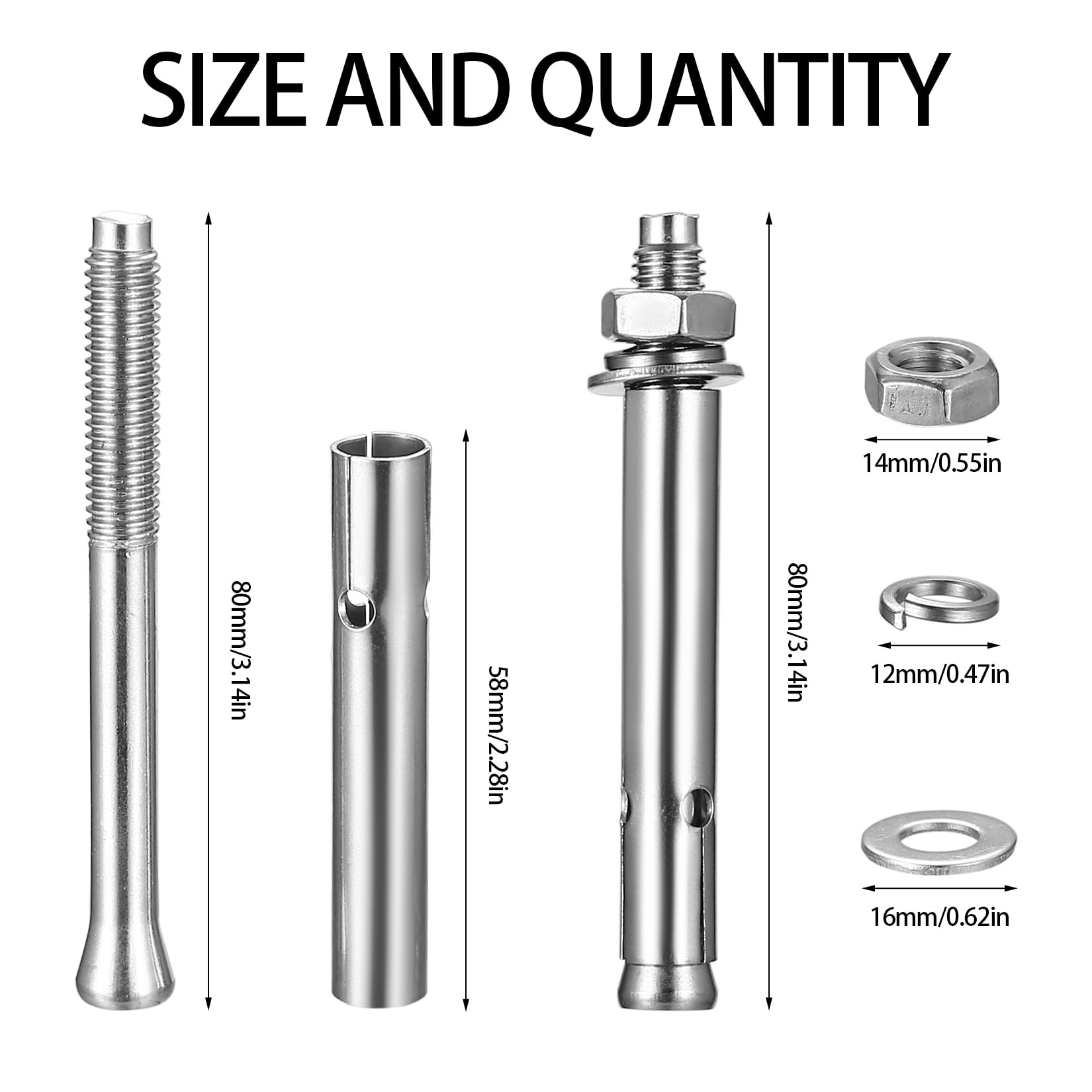 Bullone Espansione Occhiello M8x70mm - Zincato, Per Cemento E Mattoni, Confezione Da 5 Pezzi - Foto 10