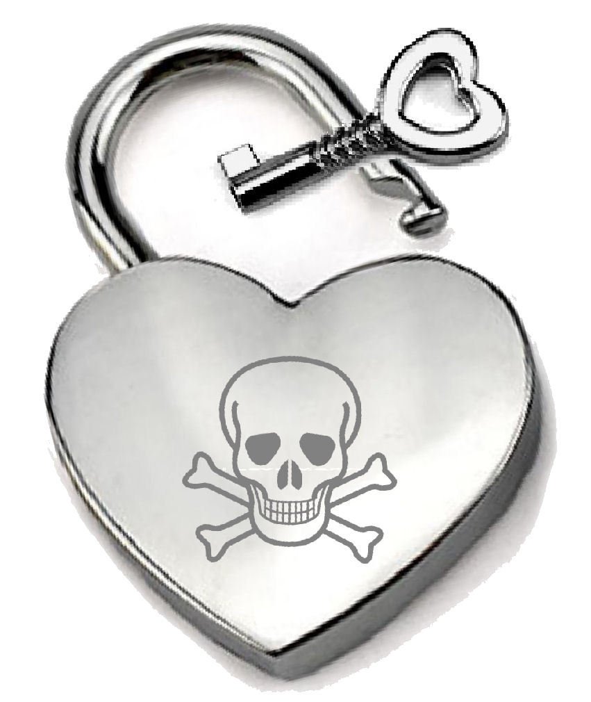 Cadenas cœur argenté Jolly Roger, une gravure de précision pour vos secrets